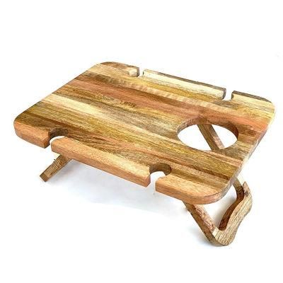 Bamboo Wooden Portable Folding Wine and Champagne Picnic Table