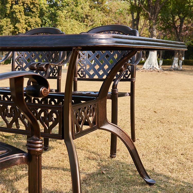 Swivel Chair Outdoor furniture Cast Aluminum Garden Restaurant Dining Set