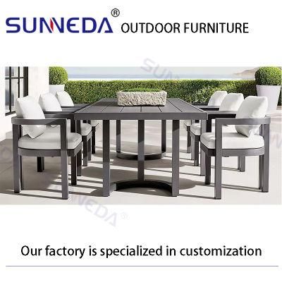 Patio Hotel Outdoor Comfortable Chair Aluminum Frame Table Elegant Furniture