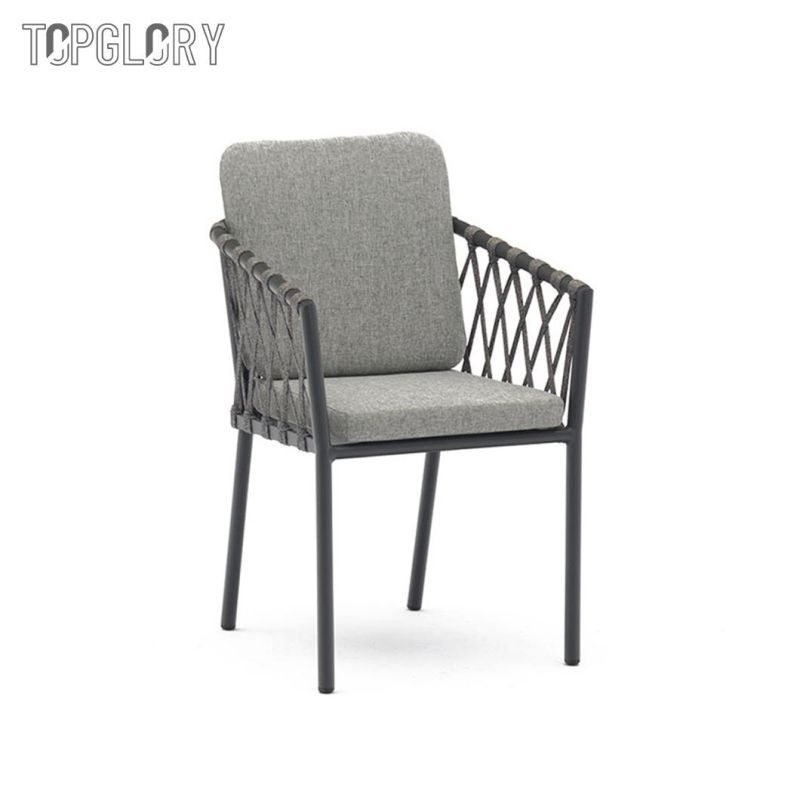 Modern Design Aluminum Outdoor Furniture Rope Coffee Table Chairs