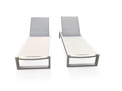 Modern Textilene + Aluminum OEM Foshan Chaise Couch Sun Lounge