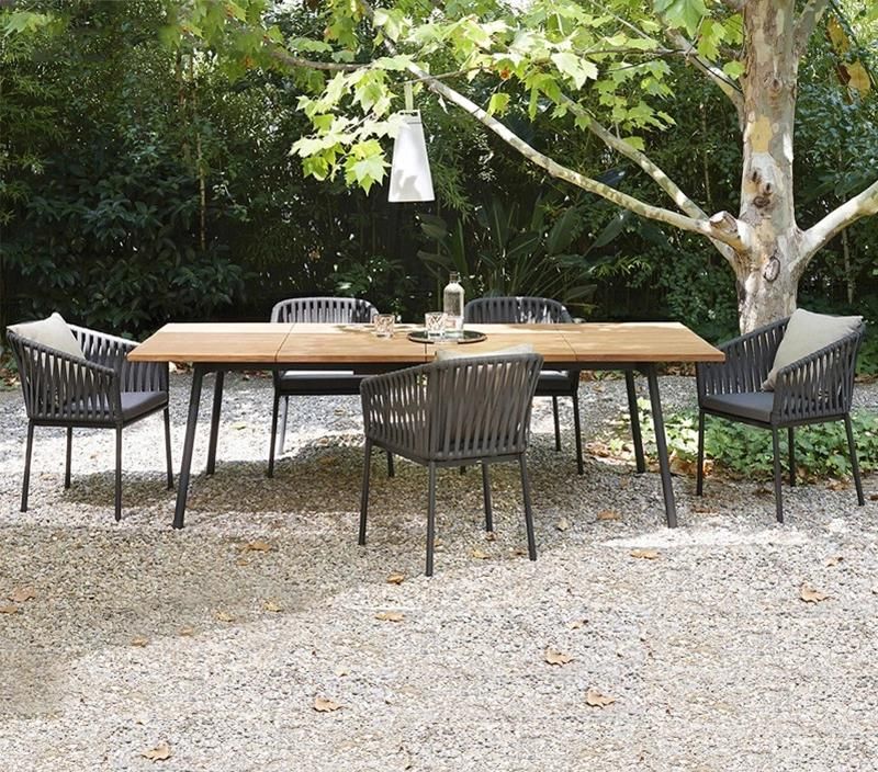 Nordic Outdoor Dining Table and Chairs Garden Rattan Combination Hotel Furniture