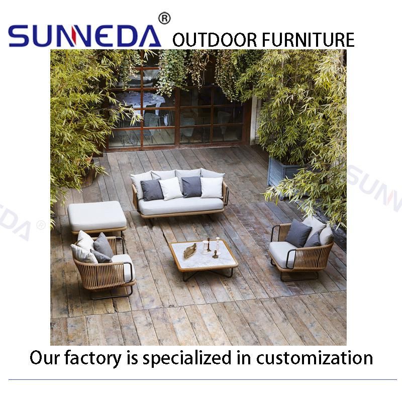 Garden Leisure Outdoor Aluminum Comfortable Sofa Tea Table Luxury Furniture