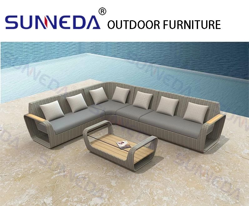 Garden Aluminum Outdoor Rattan Chair Glass Desk Sofa Sets