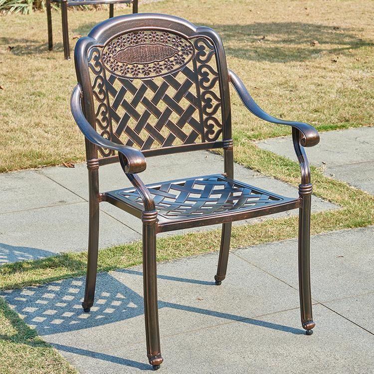 Swivel Chair Outdoor furniture Cast Aluminum Garden Restaurant Dining Set
