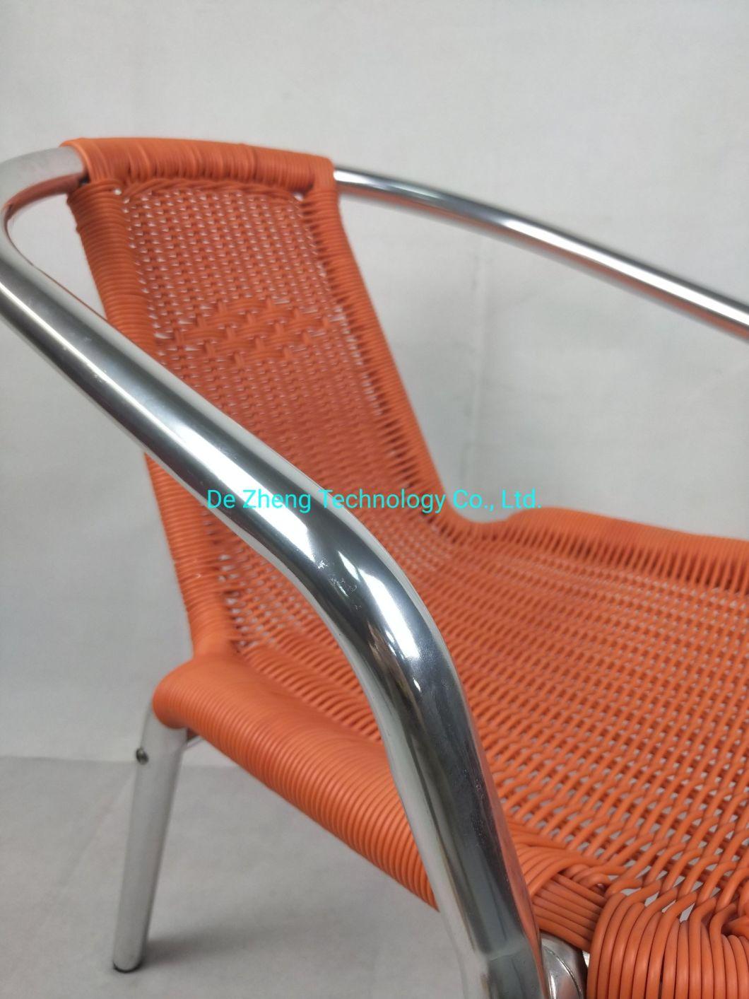Outdoor Coffee Shop Metal Aluminum Frame Enforce Bar PE Rattan Furniture