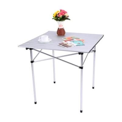 Portable Slate Style Aluminium Lightweight Roll up Fold Away Fishing Camping Table