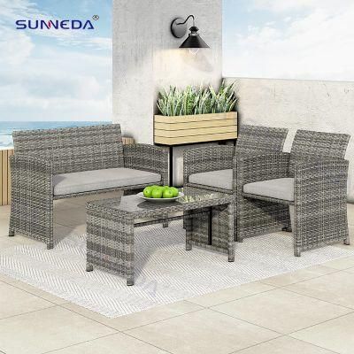 Leisure Coffee Table Set Rattan Aluminum Sofa Chair Set