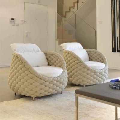 Modern Patio Chaise Lounge Pool Rope Woven Garden Wicker Rattan Chairs for Outdoor Furniture