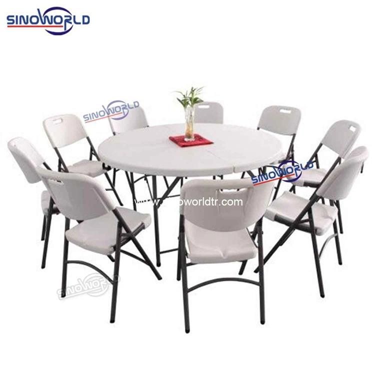 Simple White Plastic Folding Banquet Event Party Table Wedding Ceremony Garden Table