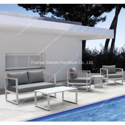 Modern Factory Rope Outdoor Garden Aluminum Sofa Set
