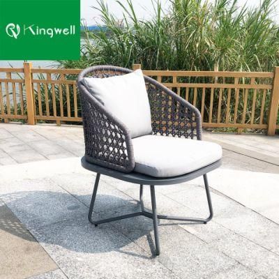 All Weather Outdoor Braided Rope Furniture Patio Aluminum Frame Chair Used on Hotel and Home