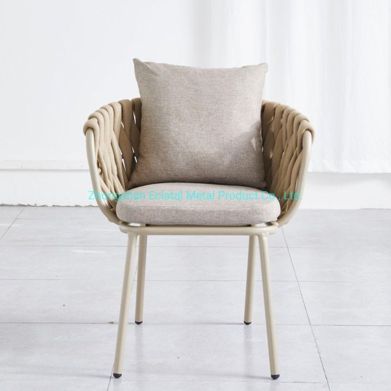 Chinese Manufacturer Garden Rope Dining Chair Restaurant Metal Chair and Table All Day Bistro Terrace Outdoor Furniture