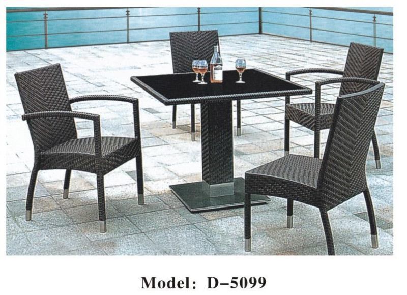 5 PCS Wicker Dining Set, UV Resistant Kd Rattan Furniture Sets, Rattan Garden Furniture Sets with 4 Chairs and 1 Table