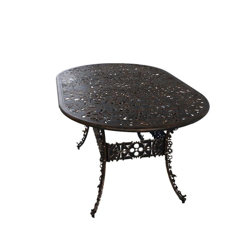 6 Seats Garden Dining Table Set Cast Aluminum Outdoor Patio Table Furniture