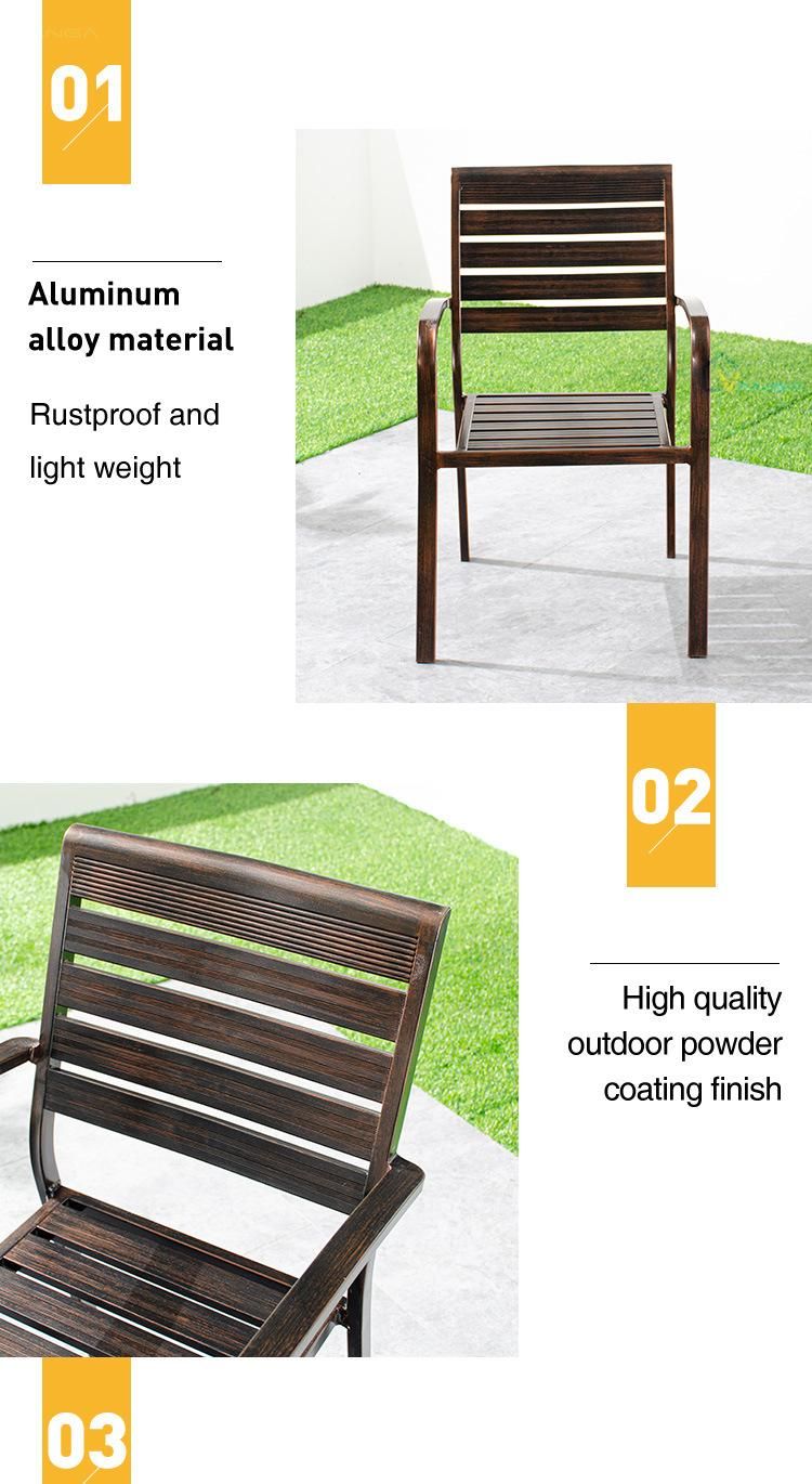 Good Quality Modern Oudoor Cafe Dining Aluminum Chair