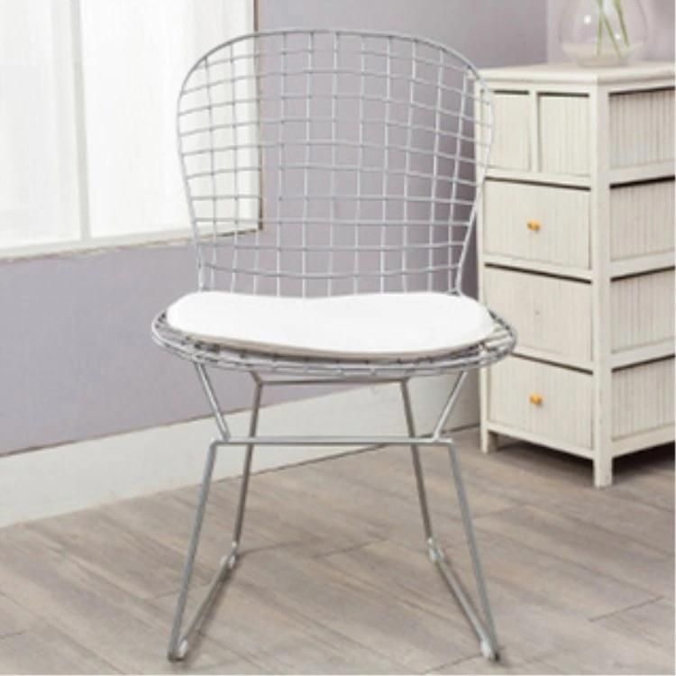 Living Room Modern Wire Chair Luxury Metal Dining Chair Coffee Shop Hot Sell Metal Leisure Accent Chair for Garden