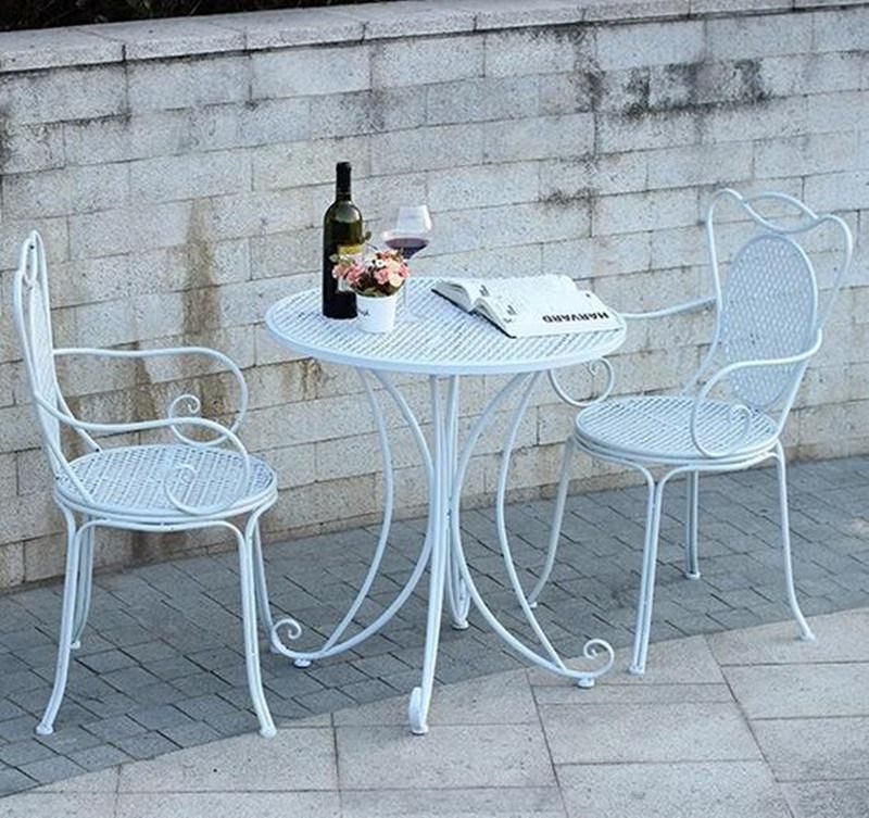 Folding White Metal Wire Mesh Outdoor Furniture