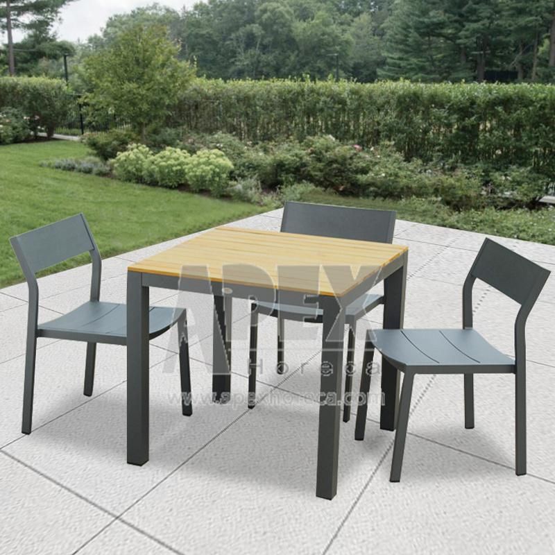 China Factory Wholesale Outdoor Garden Stackable Aluminum Patio Dining Chair
