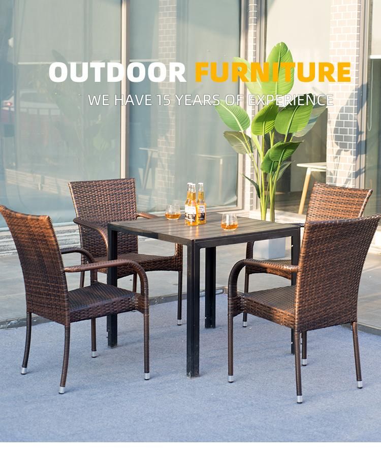 Outdoor Garden Furniture Rattan Square Table and Chair