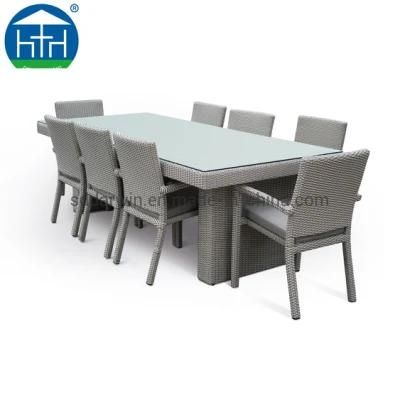 Leisure Garden Outdoor PE Rattan Dining Table and Chair in Aluminum Frame
