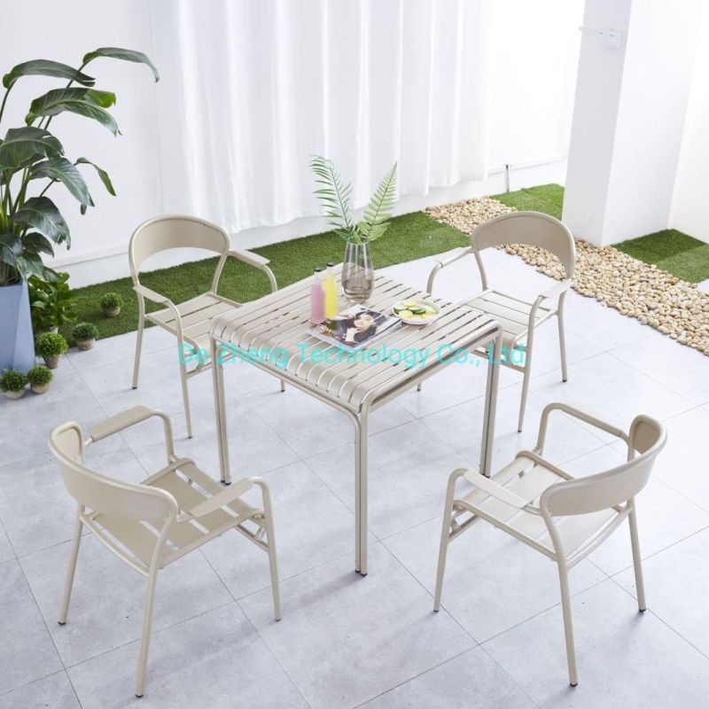 Chinese Factory Supply Wholesale Aluminum Dining Table and Chair Dining Furniture