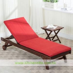 Dark Brown Poolside Solid Wood Chair with Removable Mat (WH-D862)