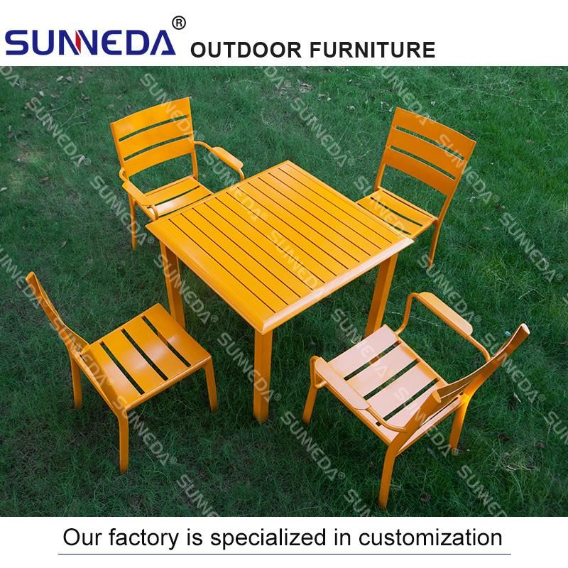 Outdoor Table and Chair Furniture Courtyard Cast Aluminum Combination Garden Iron Terrace Hotel Courtyard Balcony Garden Leisure