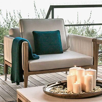 Teak Outdoor Sofa Garden Rattan Furniture Table and Chair