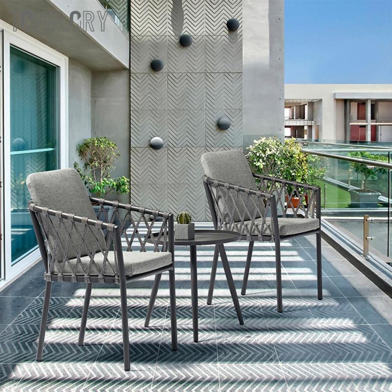 Modern Design Aluminum Outdoor Furniture Rope Coffee Table Chairs