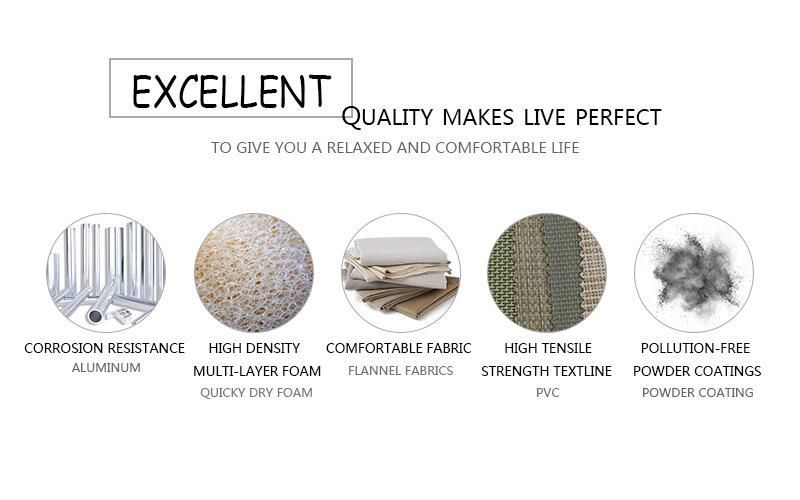 Modern Comfortable and Luxurious Stacking Mesh Aluminum Chaise Sun Lounger