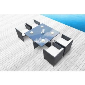Hot! Outdoor Rattan Dining Set for Garden with Four Chairs (8219-2)