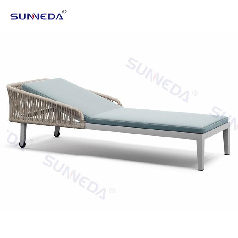 Hotel Leisure Webbing Aluminum Sun Lounge Poolside Outdoor Daybed