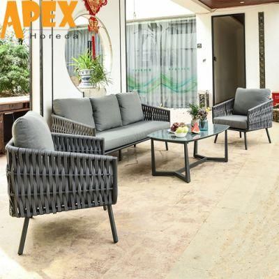 Simple Elegant Outdoor Woven Rope Chair Garden Furniture Sofa Set