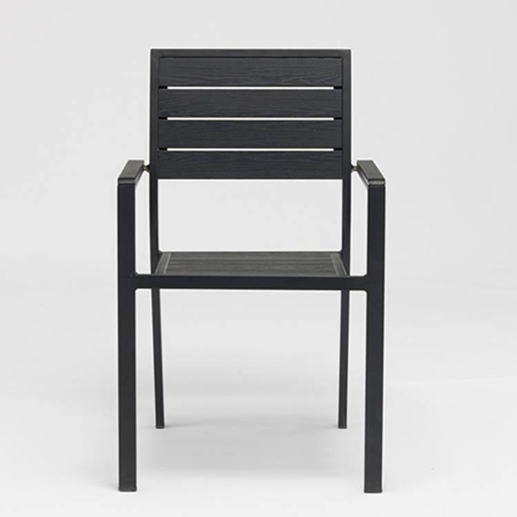 Black Ultralight Stackable Patio Café Outdoor Aluminum Chair