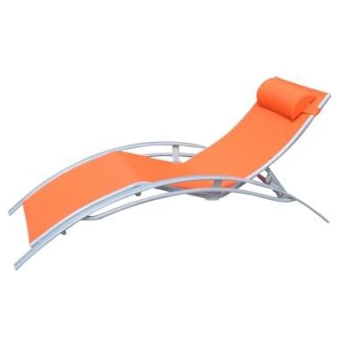 Outdoor Pool Lounge Chair Patio Backyard Chaise Lounge Chair Sun Beach Chair with Headrest