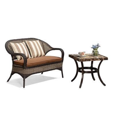 Outdoor Patio Garden Swing Rattan Chair and Rattan Table Combination