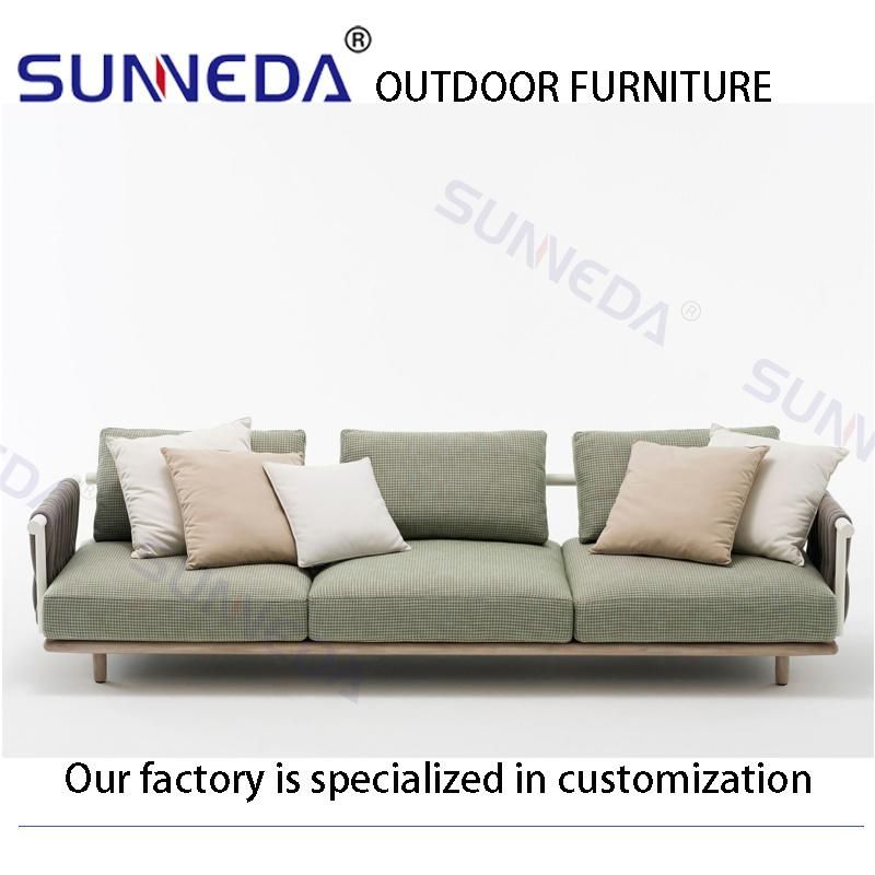 with Waterproof & Back Cushion Aluminum L Shape Garden Sofa Set for Home