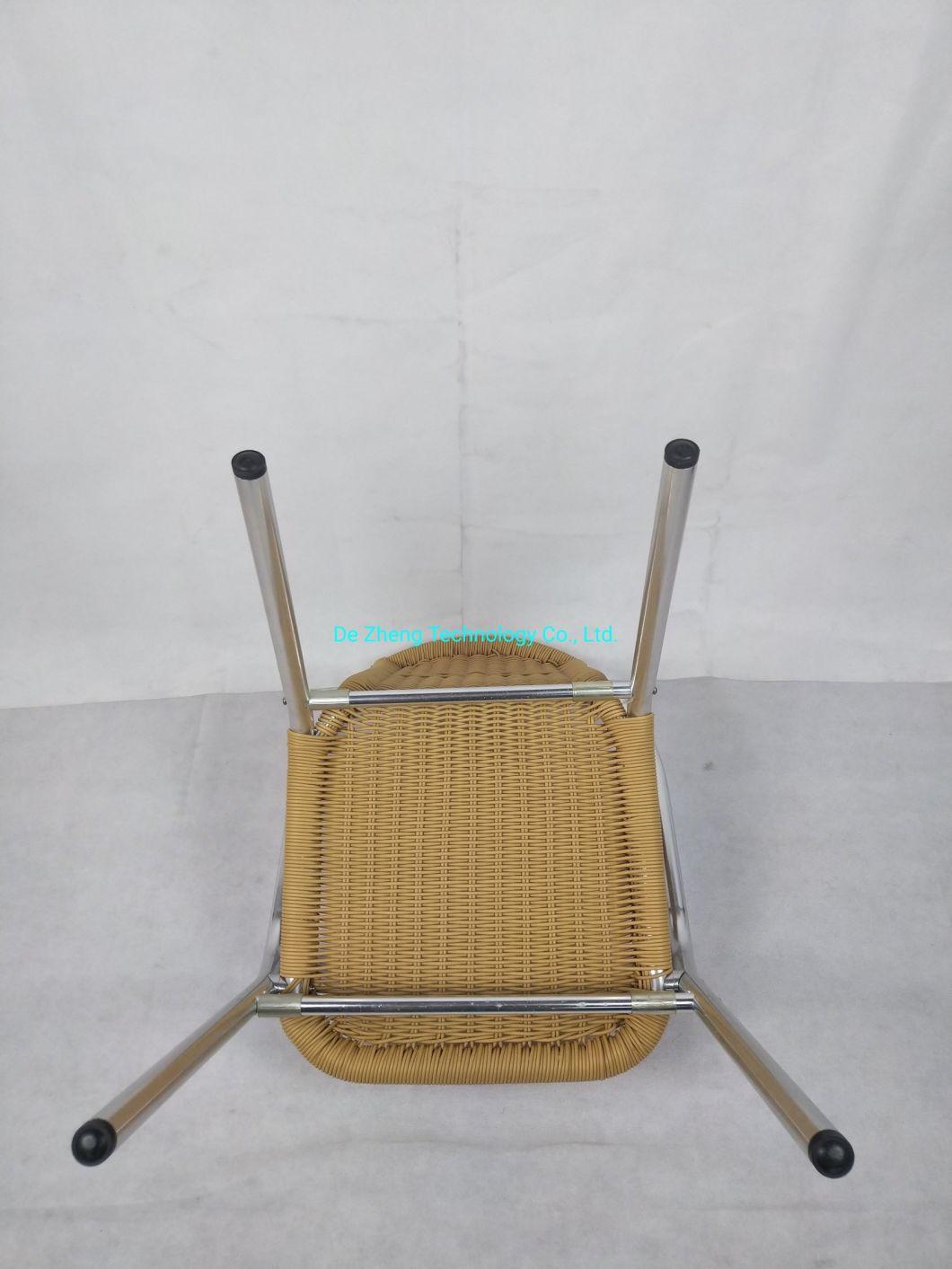 Commercial Outdoor Bistro Restaurant Chair Aluminium Slat Heavy Duty Garden Rattan Bar Chair