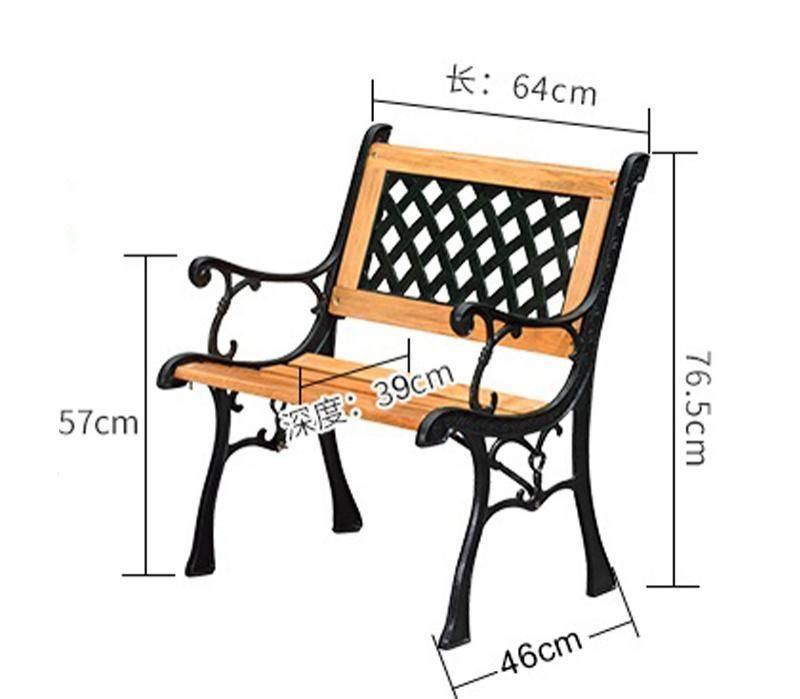 Outdoor Public Garden Plastic Wood Furniture Waiting Bench for Long Time