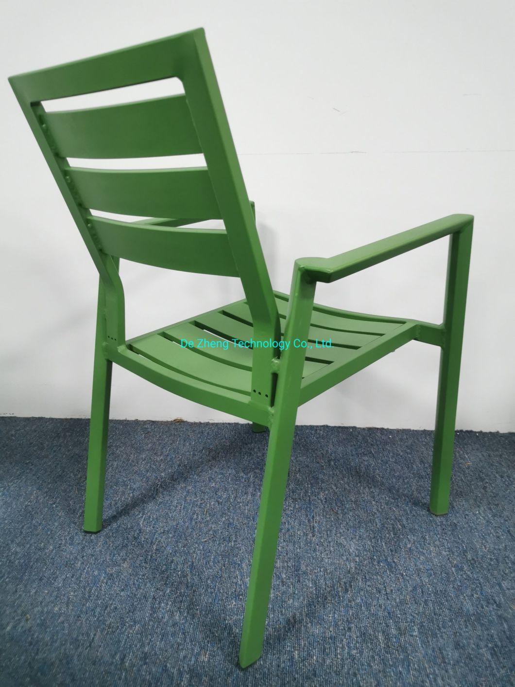 Hotel Garden Outdoor Long Round All Aluminum Dining Chair Modern Restaurantgarden Dining Set