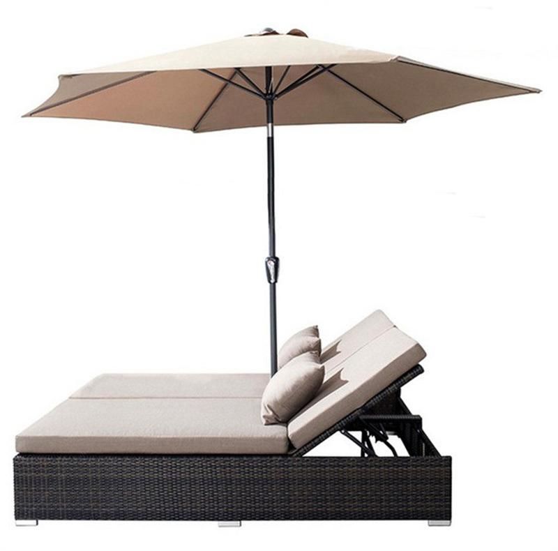 Hot Sales Outdoor Double Bed Rattan & Wicker Bed