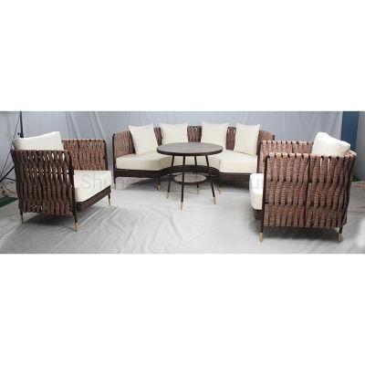 Outdoor Garden Furniture Patio Aluminum Frame Woven Rope Leisure Sofa Set