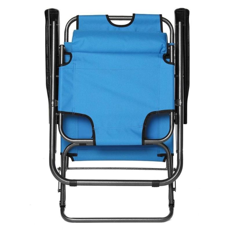 Outdoor Folding Adjustable Beach Lounge Chair Terrace Chair with Cushion Bed Camping Chair Wyz19551