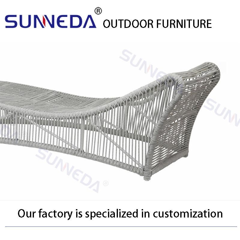 Hollow-out Design Outdoor Modern Villa Leisure Chaise Aluminium Lounger Sun