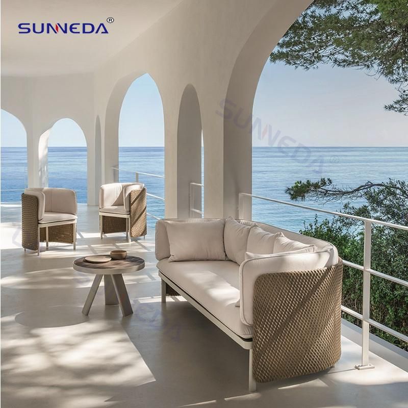 Best Selling Commercial Outdoor Patio Aluminium Garden Rattan Sofas Set Furniture
