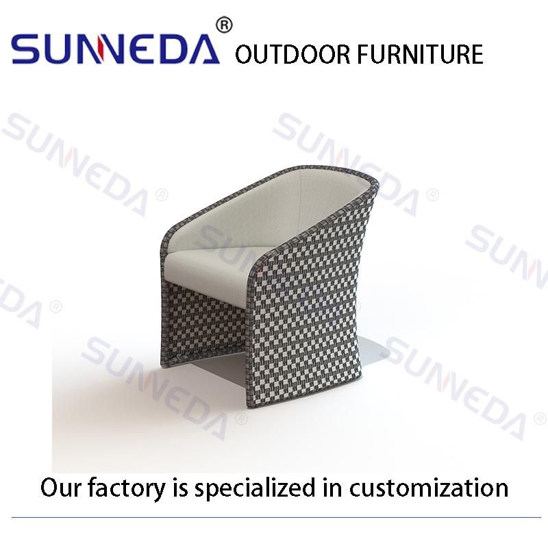 Aluminum Frame Outdoor Chair Poly Rattan Wicker Furniture for Garden