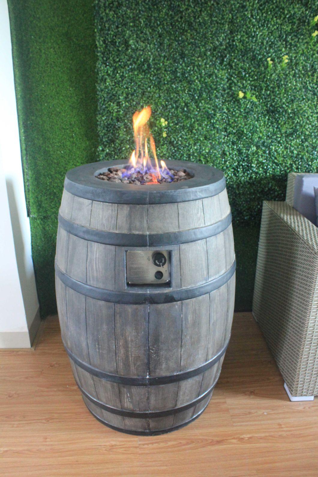 Barrel Oak Bucket Fire Pit Outdoor Gas Lp Propane