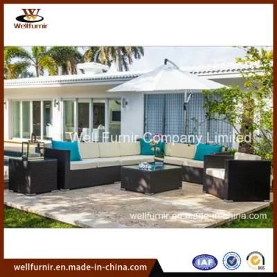 Rattan Garden Furniture 9-PC Outdoor Sectional Sofa Set