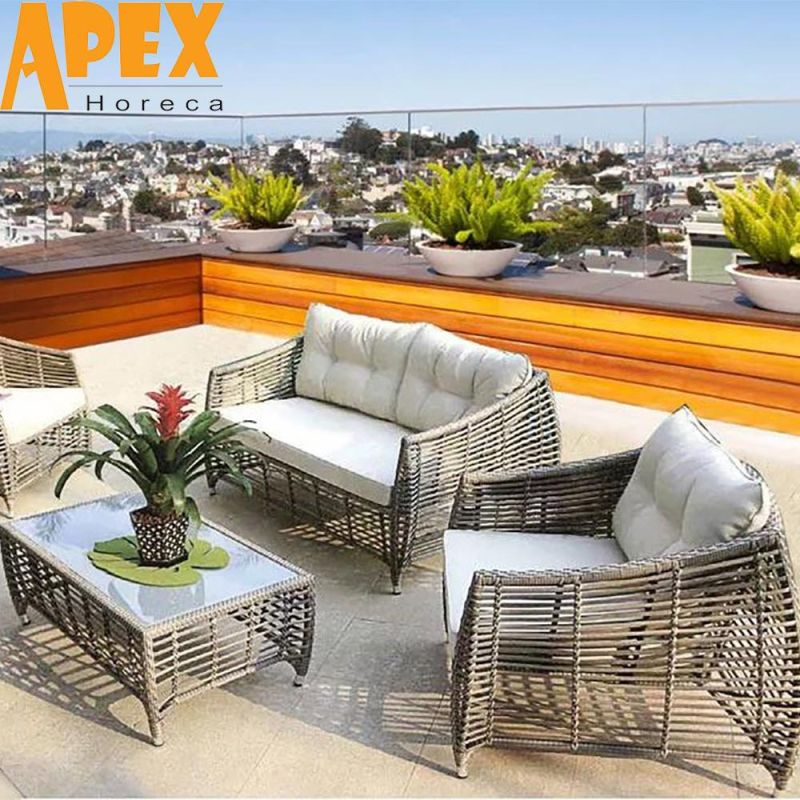 Aluminum Rattan Rope Armchair Garden Furniture Sofa Set Combination Wholesale